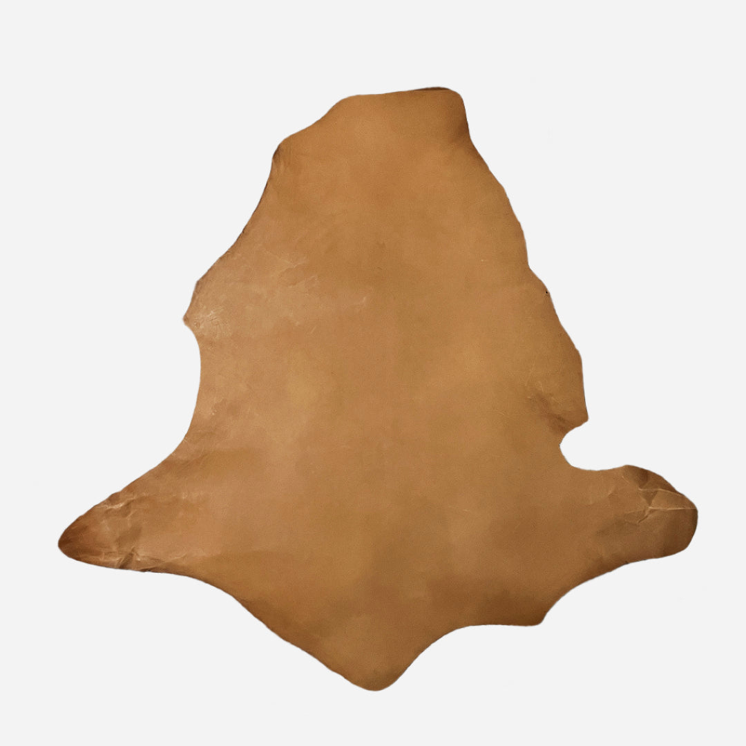 Full-grain veg-tanned kangaroo leather in tan